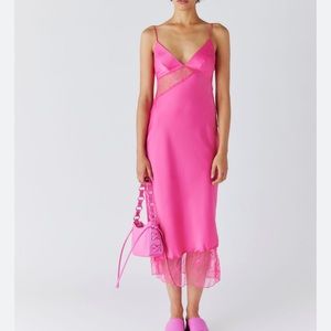 UO Rose satin slip dress worn once